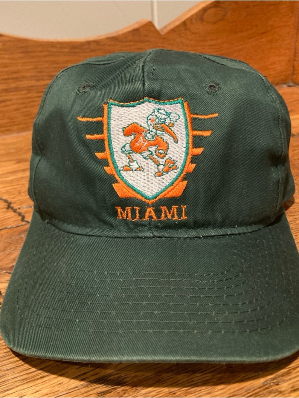 Vintage University of Miami Hurricanes snapback hat Green OS
